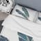 Designart 'Gold Indigo Feathers III' Glam Bedding Set - Duvet Cover & Shams